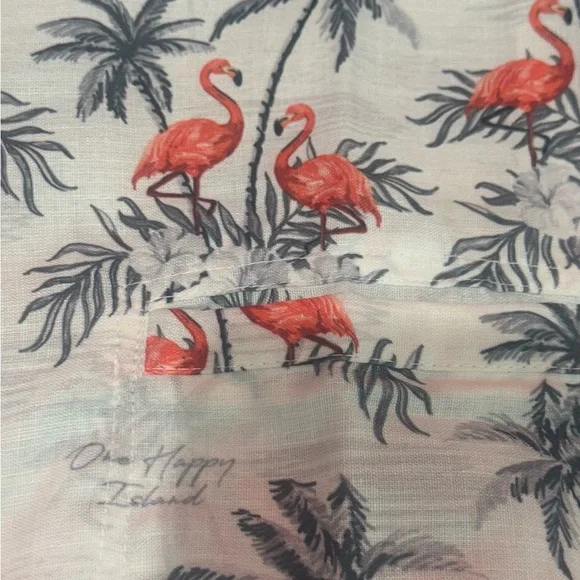 Mens Magic Cotton by Rima Aruba, one happy island flamingo button down shirt. - Picture 4 of 5